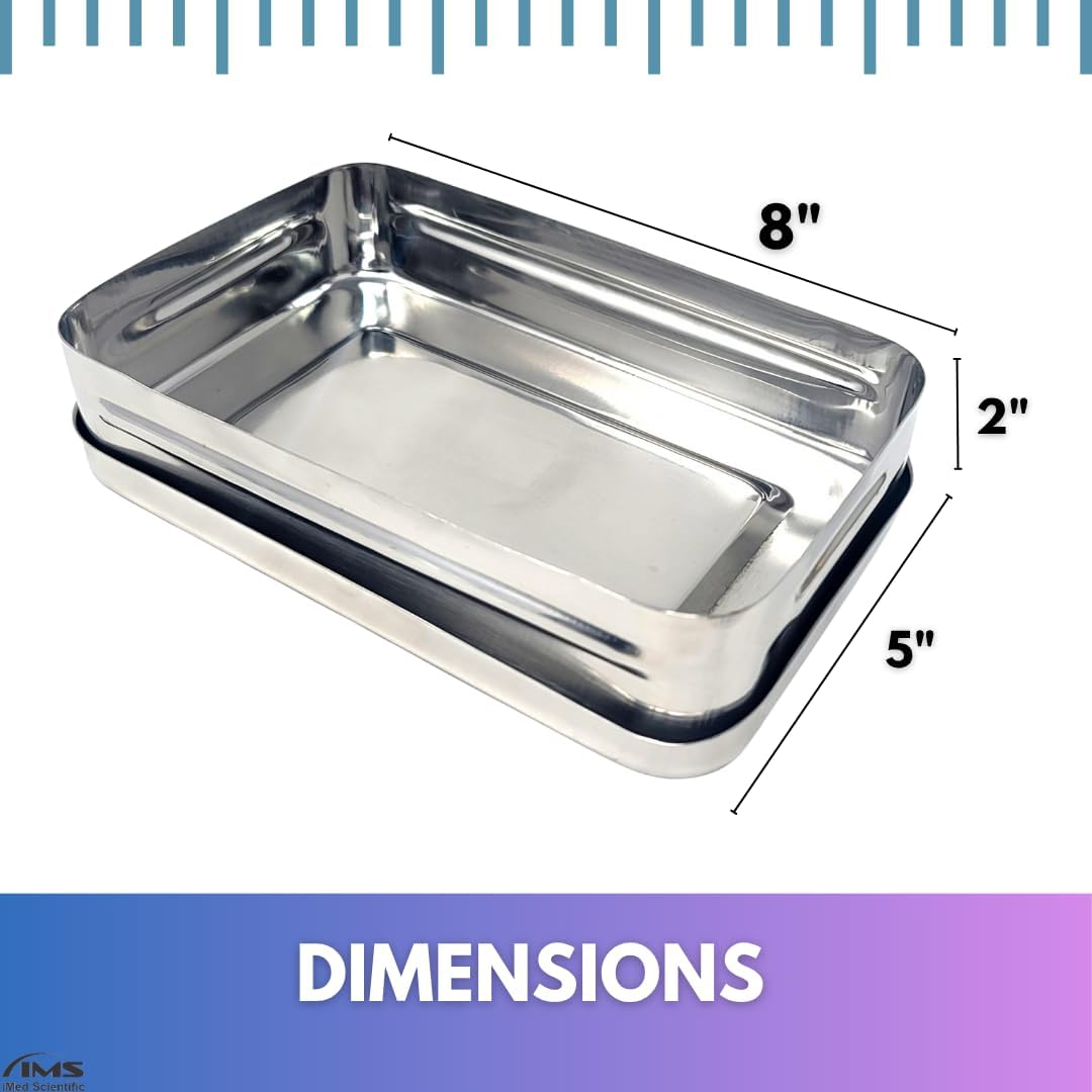 Stainless Steel Instrument Box with Cover - 8L x 5W x 2H