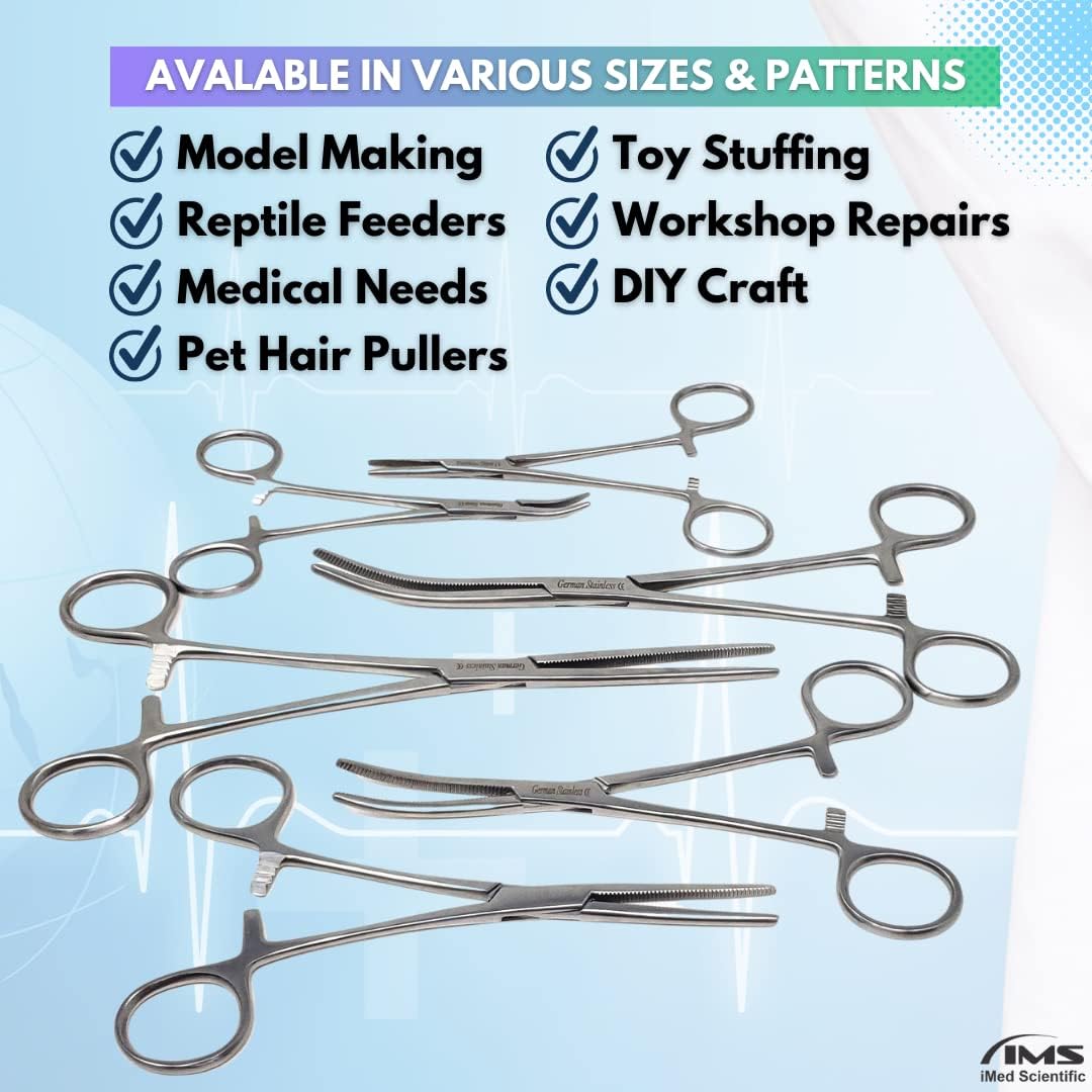 Pean Hemostat Forceps 8", Straight, Full Serrated, Stainless Steel