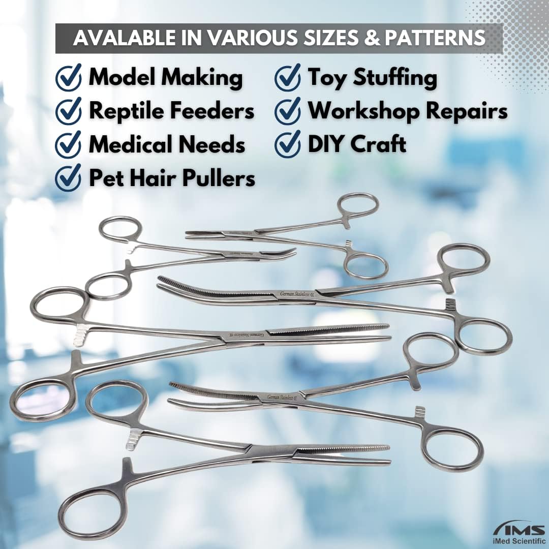 Pean Hemostat Forceps 10", Straight, Full Serrated, Stainless Steel