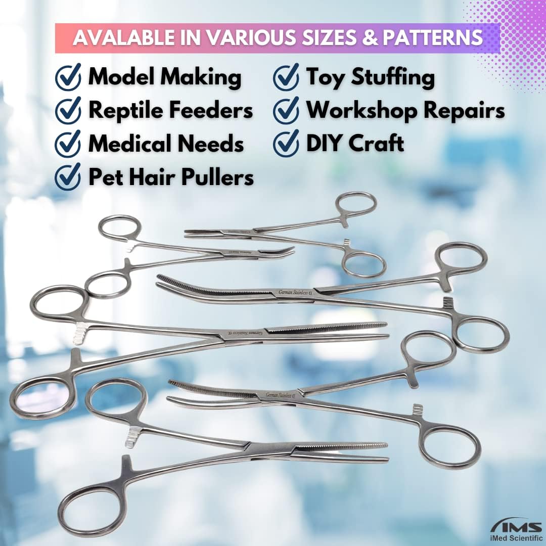 Pean Hemostat Forceps 10", Curved, Full Serrated, Stainless Steel