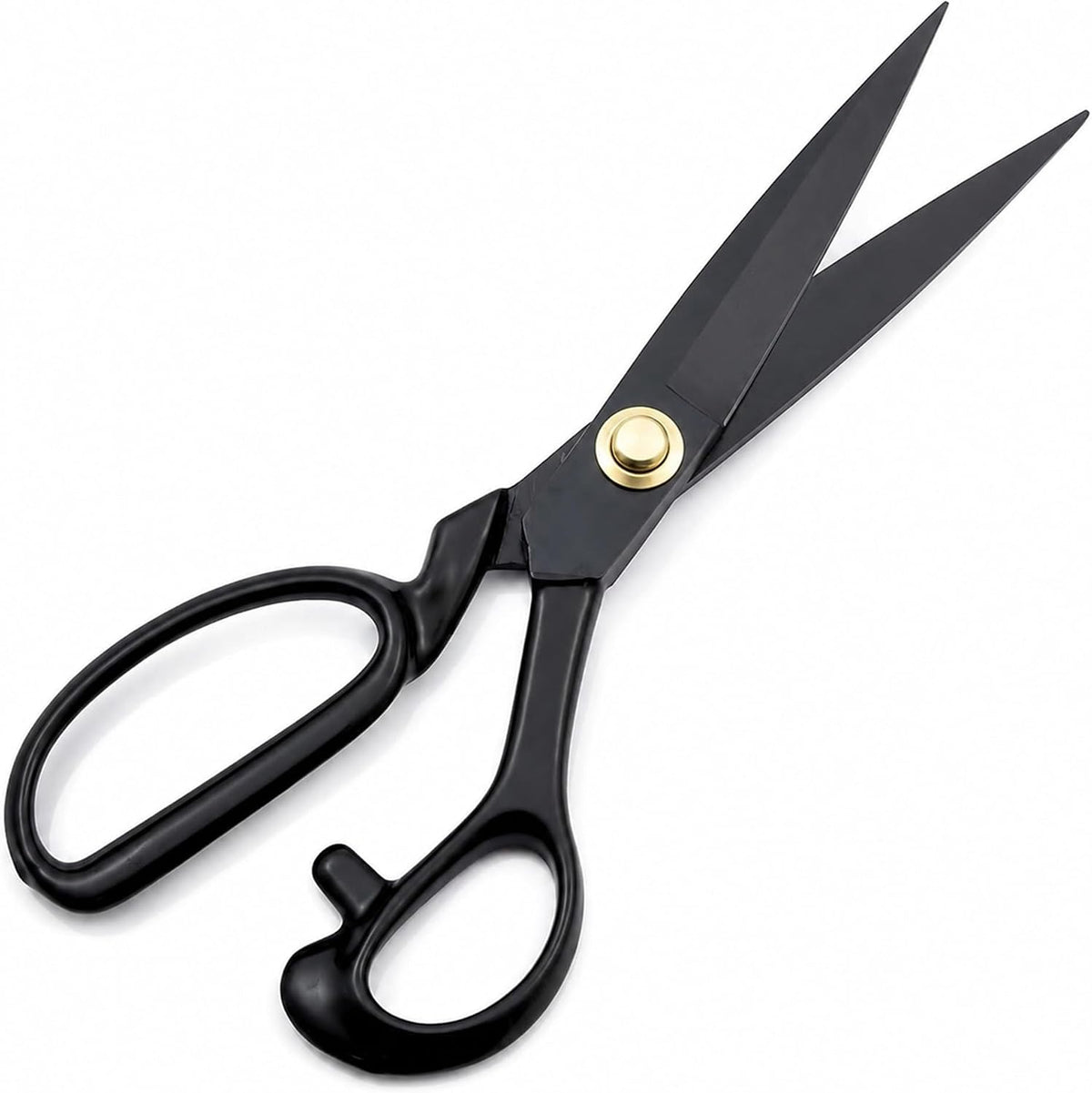 Black Tailor Scissors 8”, Heavy Duty Fabric Dressmaking Sewing Shears, High Carbon Steel