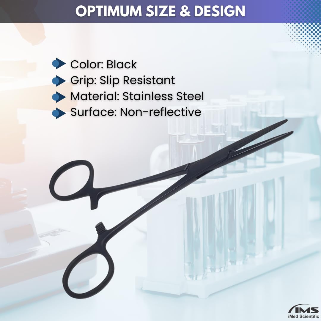Tactical Hemostat Forceps 5.5" (14cm) Straight with Full Serrated Jaws
