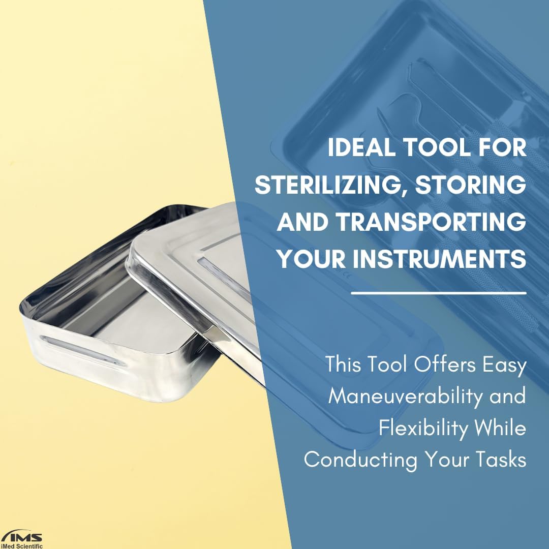 Stainless Steel Instrument Box with Cover - 8L x 5W x 2H