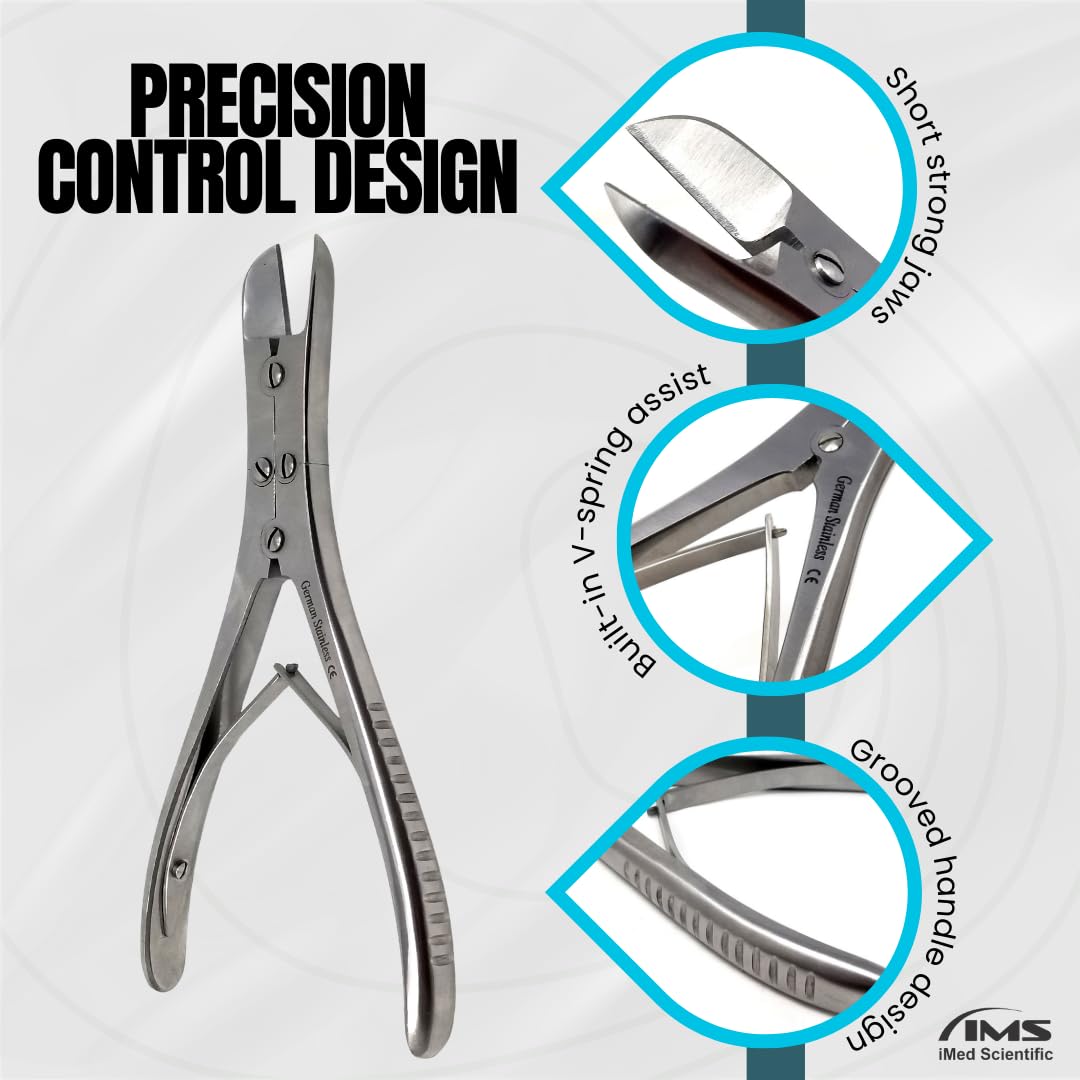 Double Action Bone Cutter 7.25", Straight Blades, Stainless Steel