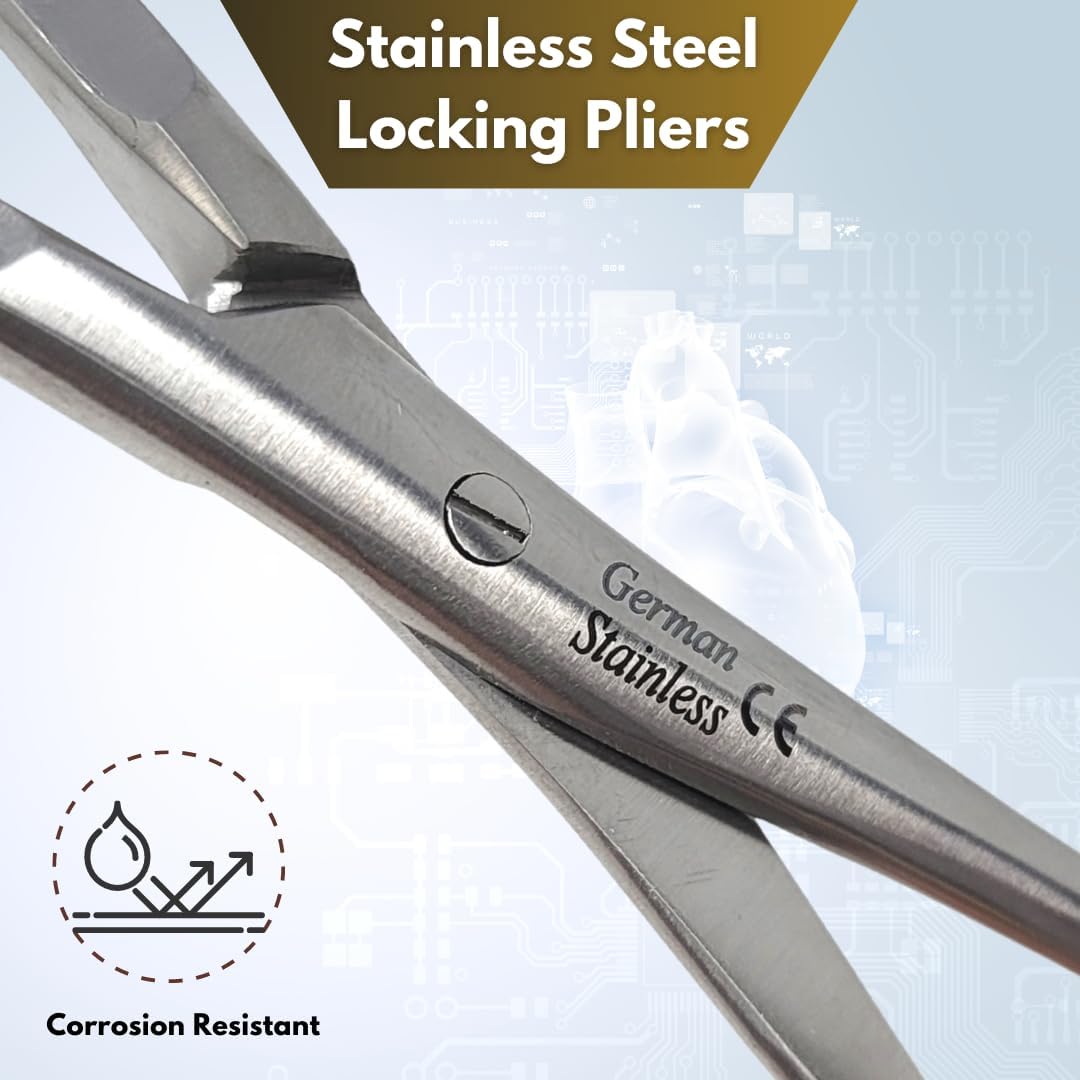 Bone Reduction Forceps 5.5" with Long Ratchet & Serrated Jaws, Stainless Steel