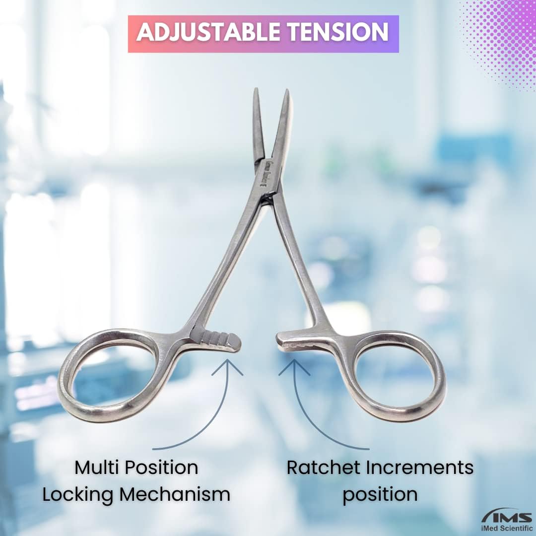 Pean Hemostat Forceps 10", Curved, Full Serrated, Stainless Steel