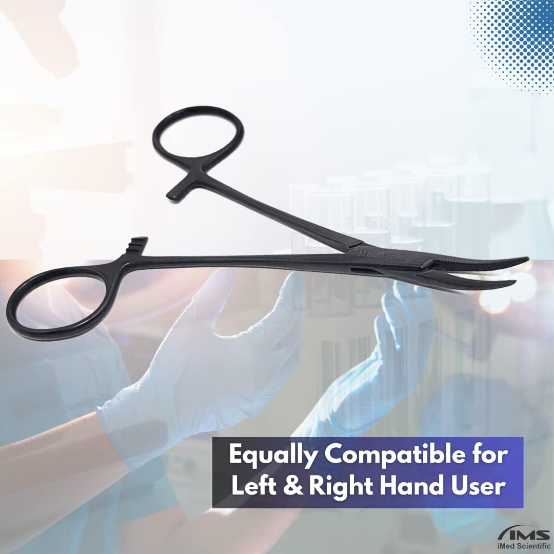 Tactical Hemostat Forceps 5" (12.7cm) Curved with full Serrated Jaws