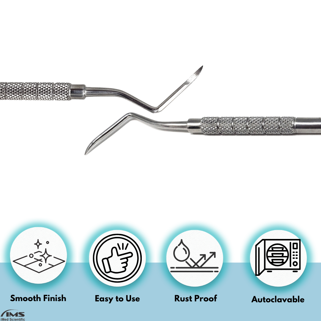 Heidbrink Dental Root Pick Elevator H-2/3 Double End Right & Left, Stainless Steel