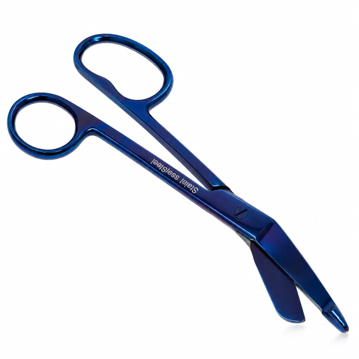 7.25" One Large Ring Nurse Bandage Scissors, German Steel, (Blue Color)