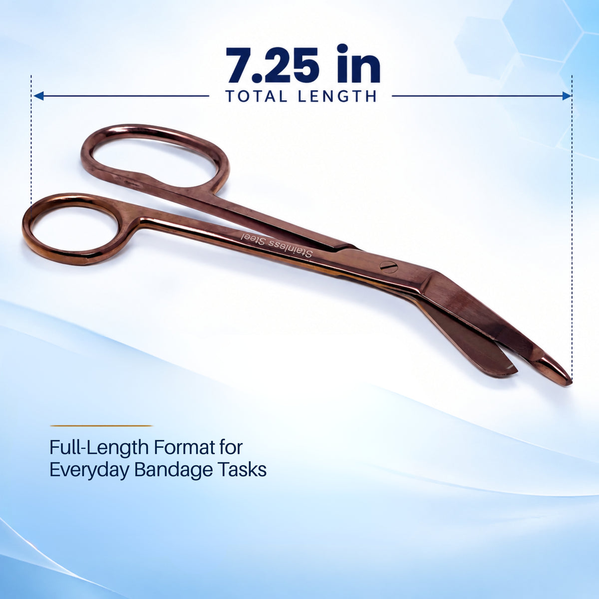 One Large Ring 7.25", Nurse Bandage Scissors, Rose Gold, German Steel
