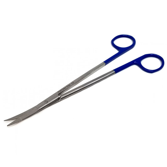 Micro IRIS Dissecting Scissors 7", Curve, Stainless Steel, Blue Handle