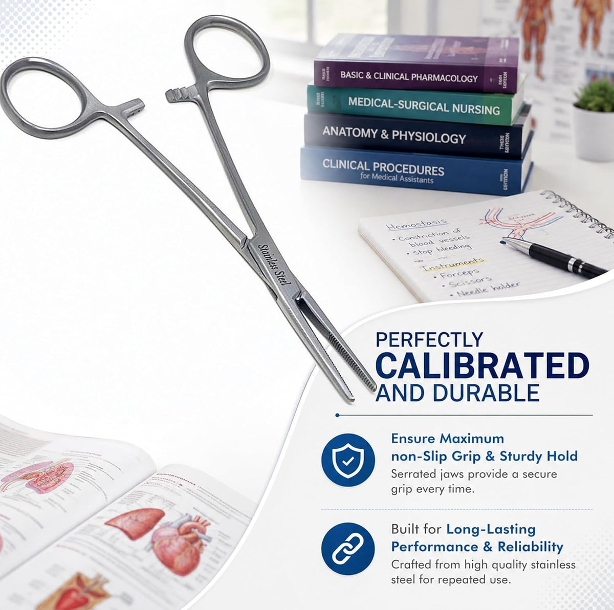 Kelly Rankin Hemostatic Forceps 5.5" Straight, Stainless Steel