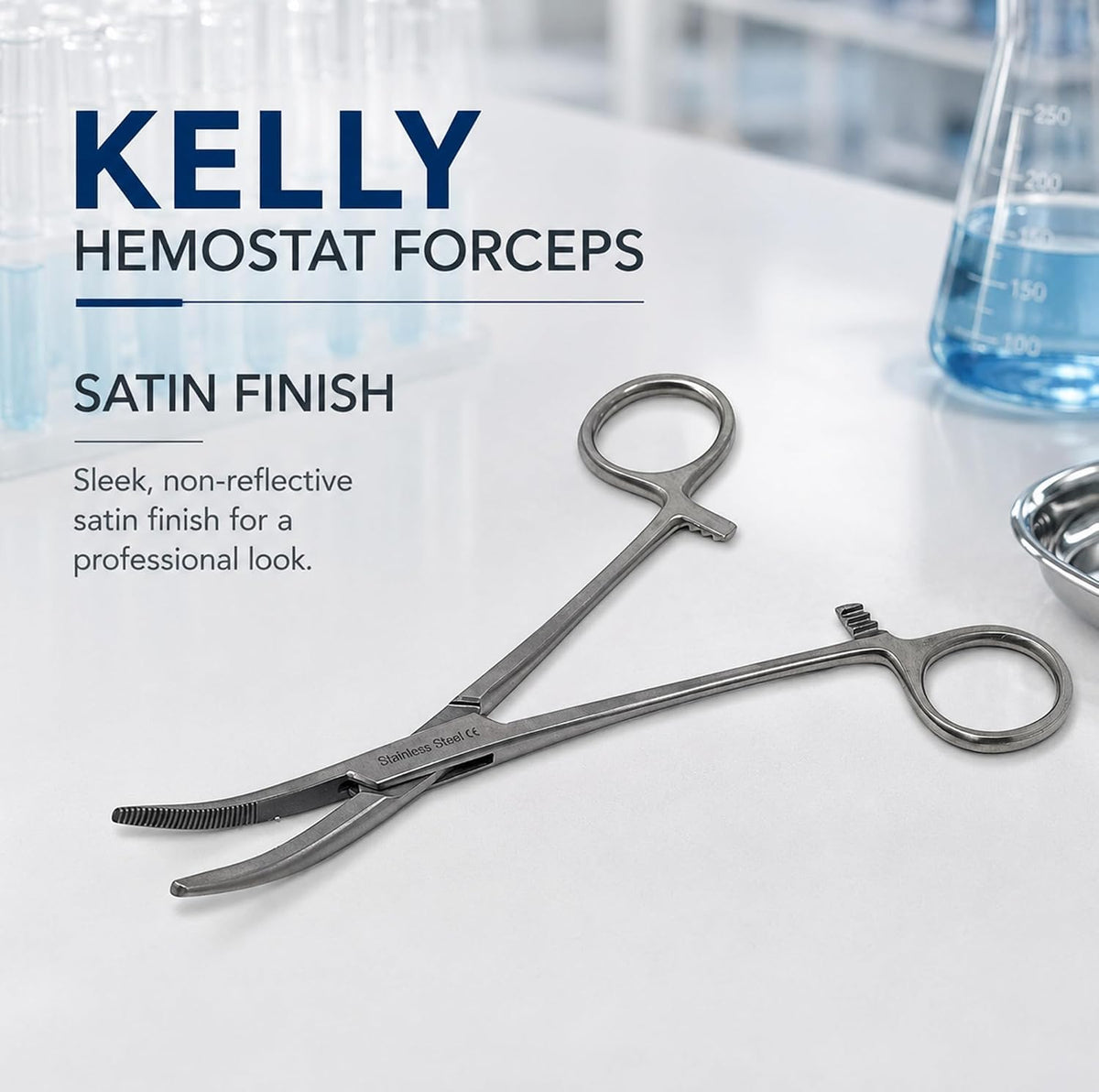 Kelly Rankin Hemostatic Forceps 5.5" Curved, Stainless Steel