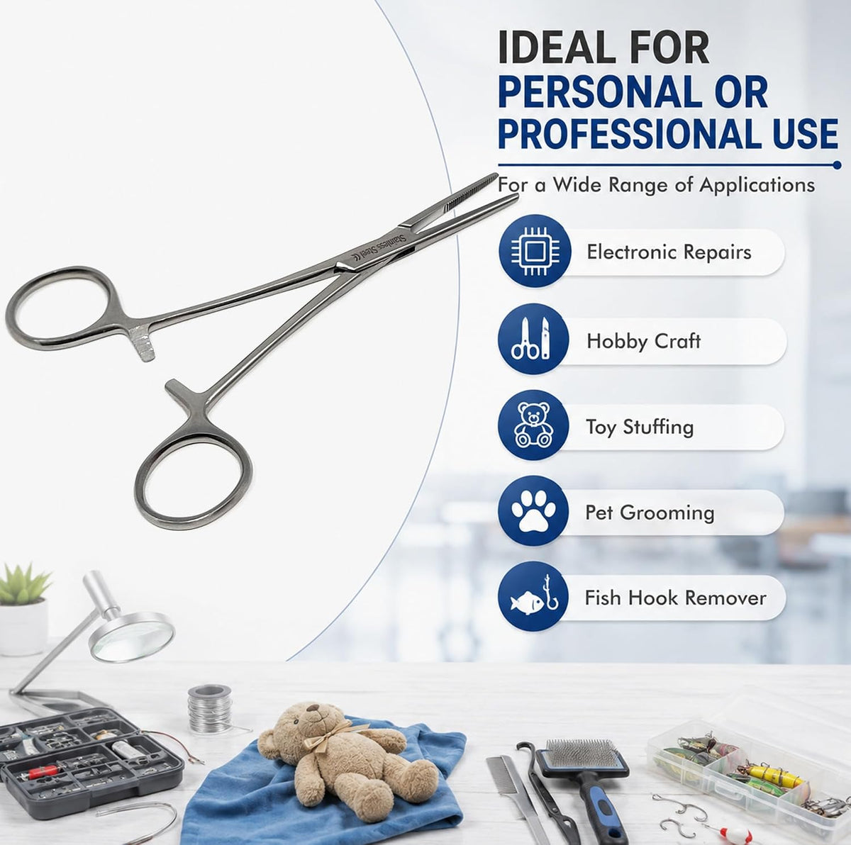 Kelly Rankin Hemostatic Forceps 5.5" Straight, Stainless Steel