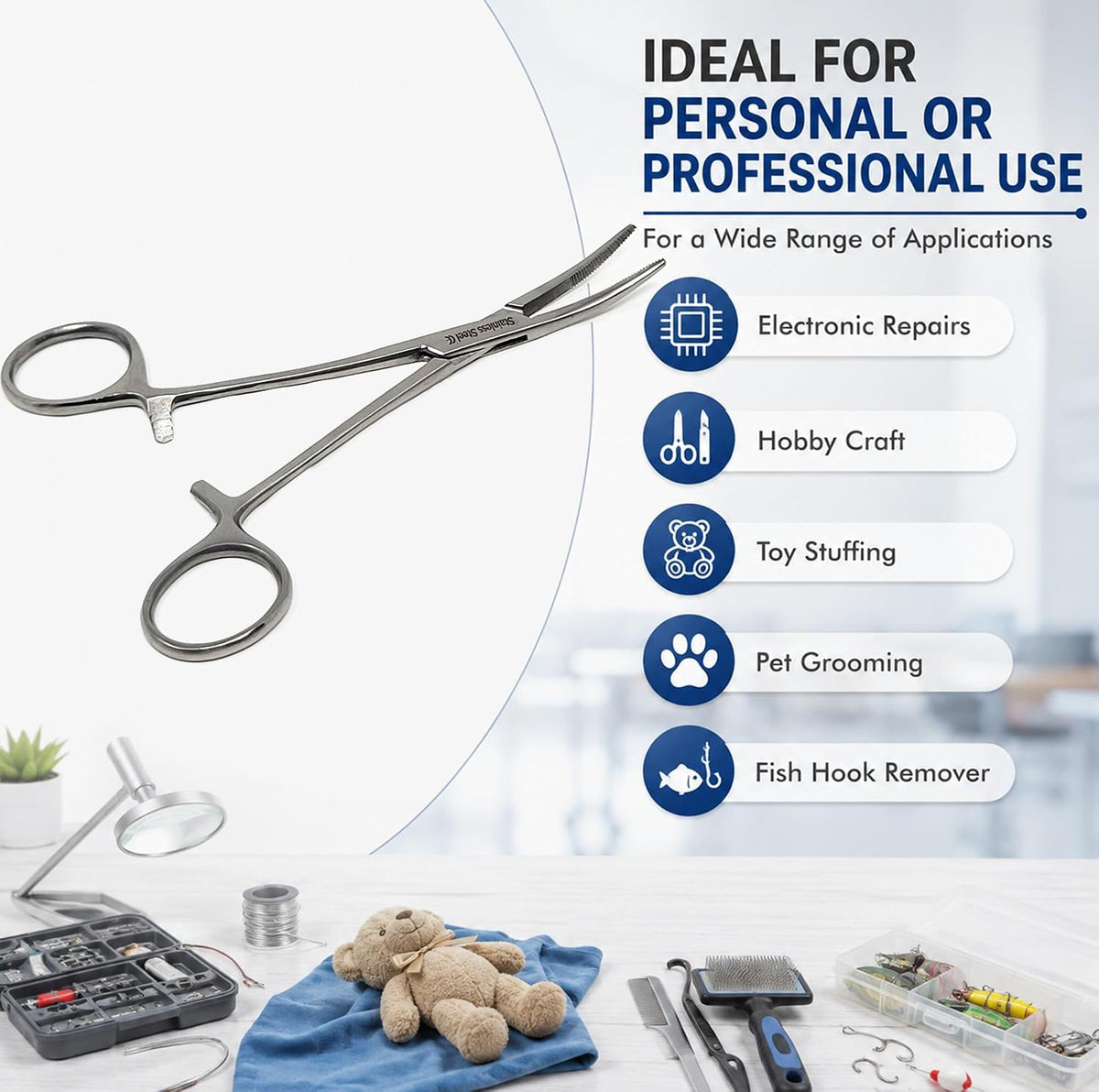 Kelly Rankin Hemostatic Forceps 5.5" Curved, Stainless Steel