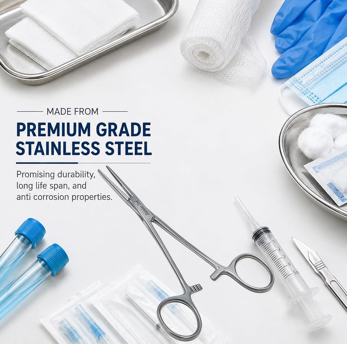 Kelly Rankin Hemostatic Forceps 5.5" Straight, Stainless Steel