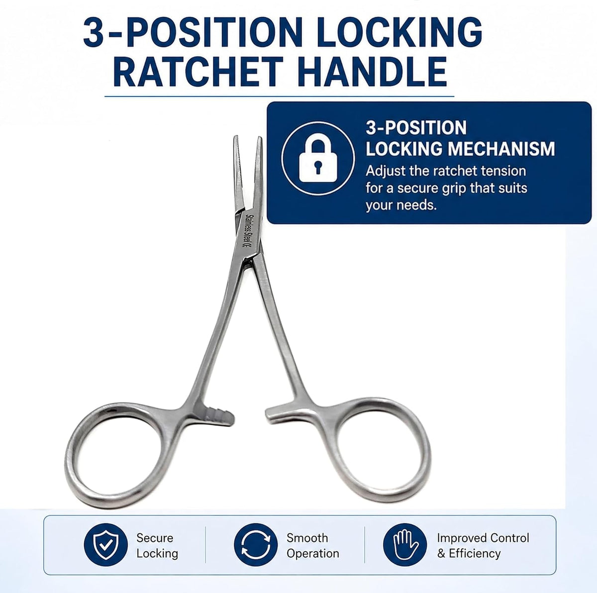 Kelly Rankin Hemostatic Forceps 5.5" Curved, Stainless Steel