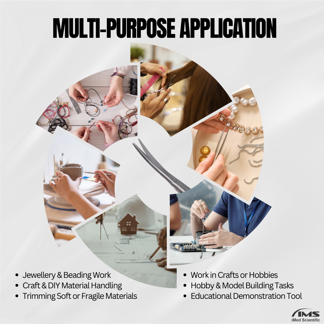 Multifunction Metzenbaum Dissecting Scissors Double Curved Stainless Steel Slim Shears - 6.25"