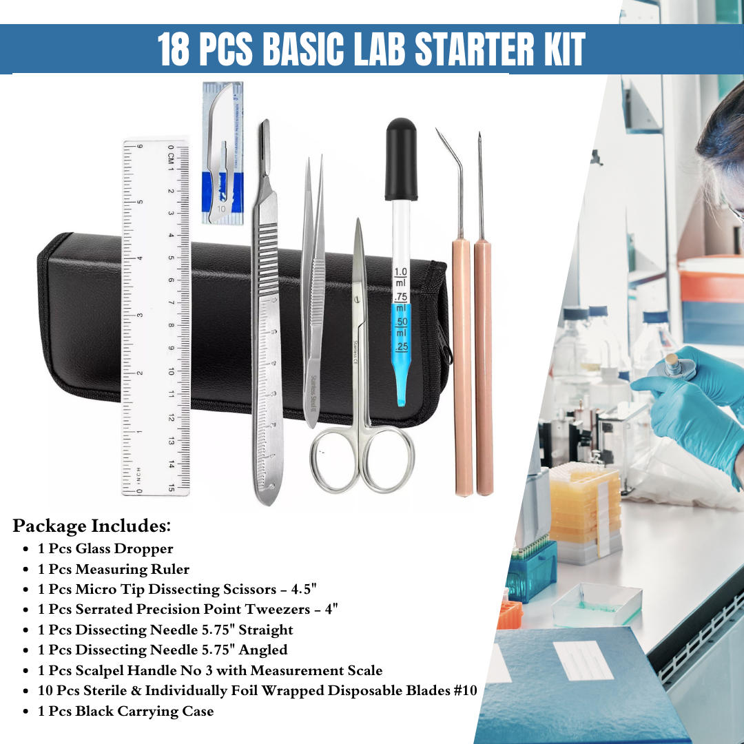 18 Pcs Basic Dissection Kit with Blades