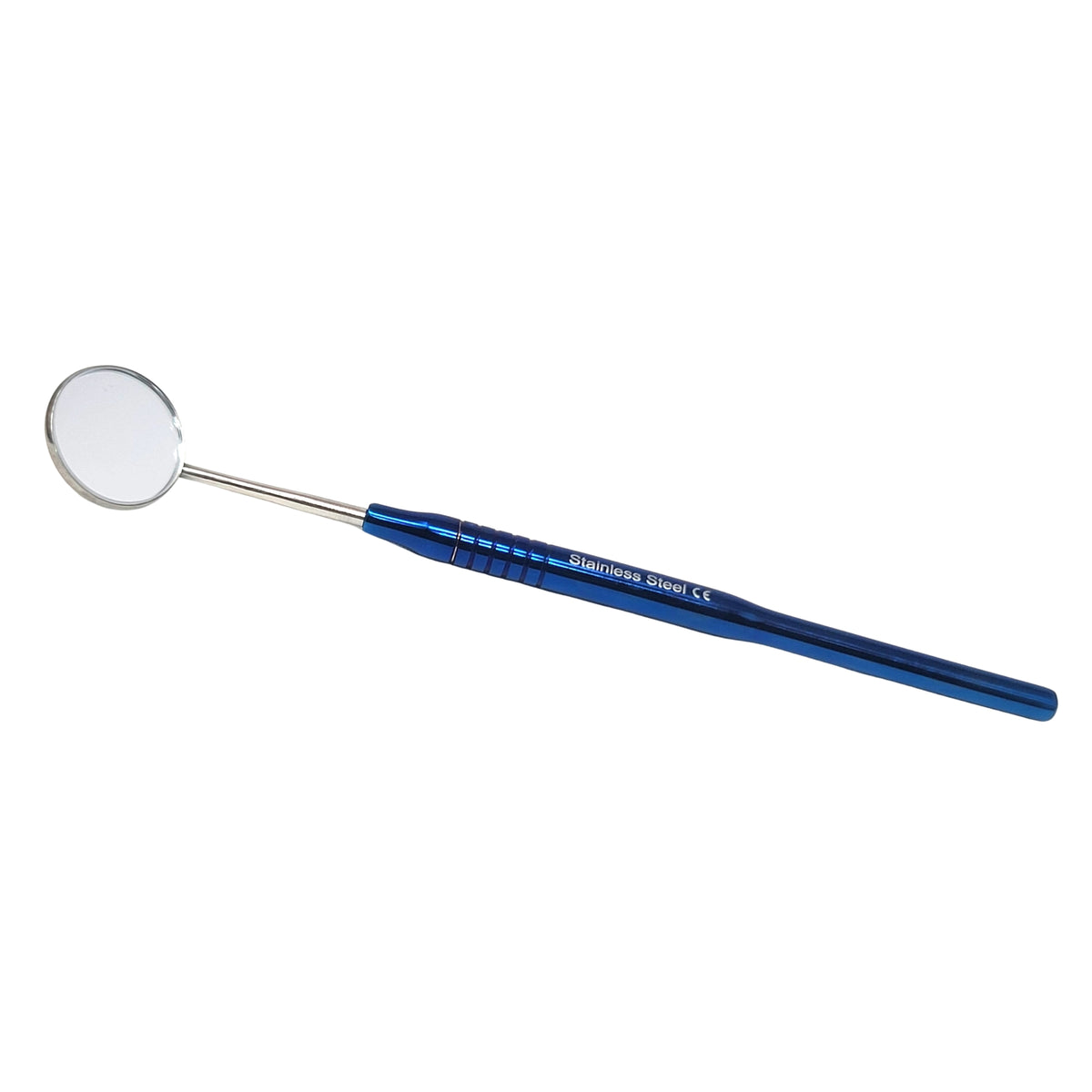 Dental Mouth Mirror, Blue Titanium Hollow Handle 7", Stainless Steel