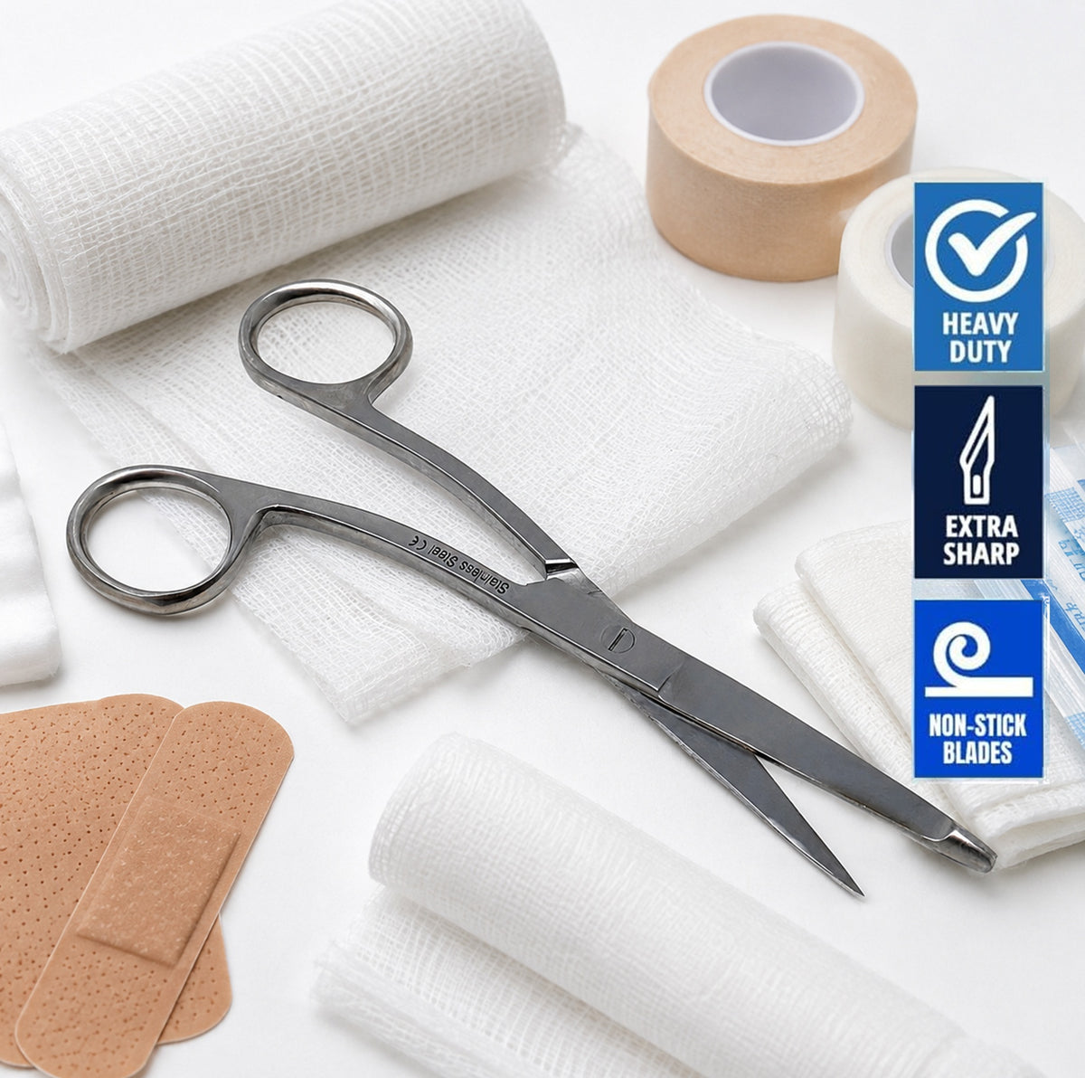 Knowles Bandage Scissors 6", Stainless Steel