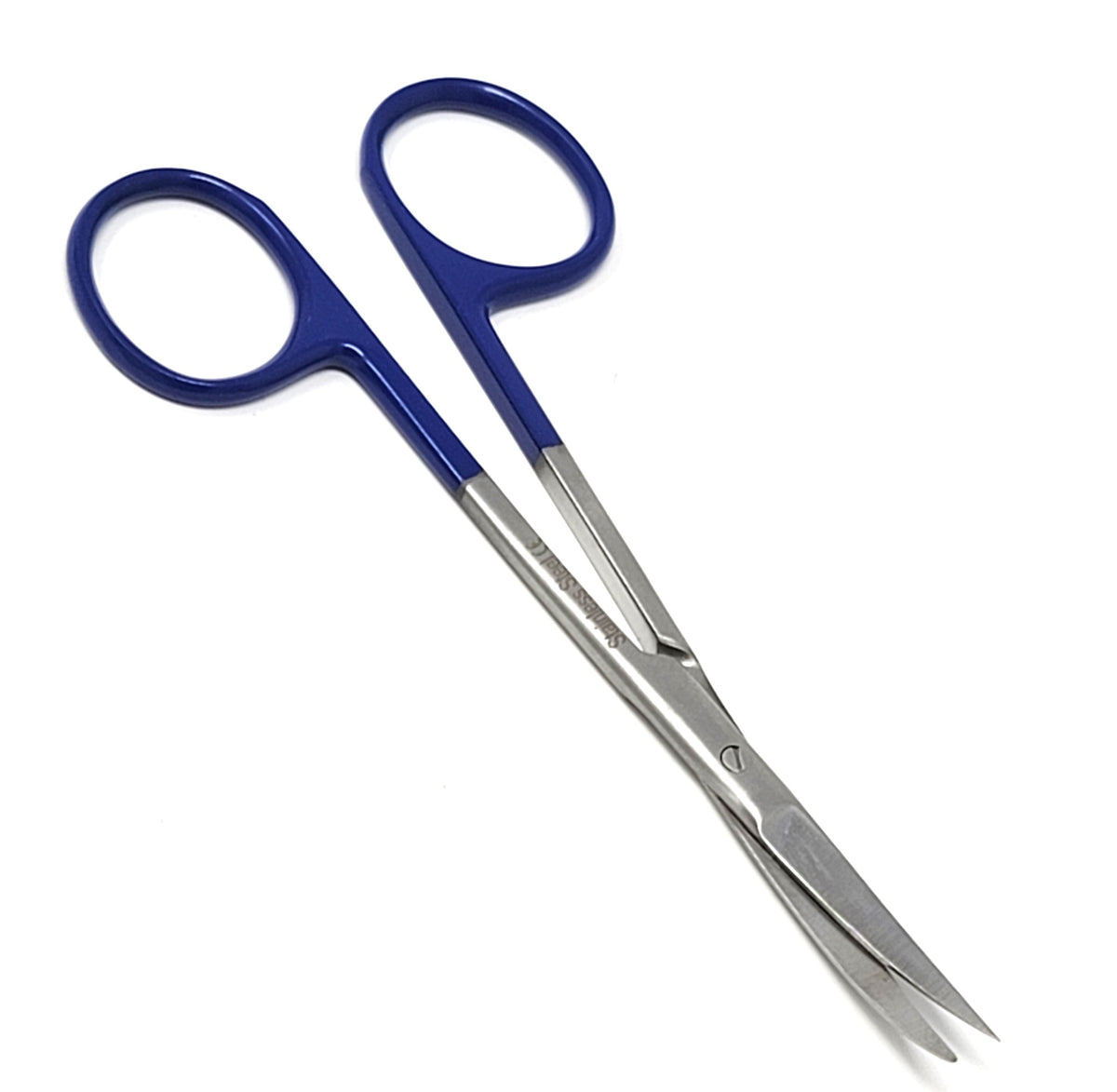Micro IRIS Dissecting Scissors 4.5", Curve, Stainless Steel, Blue Handle