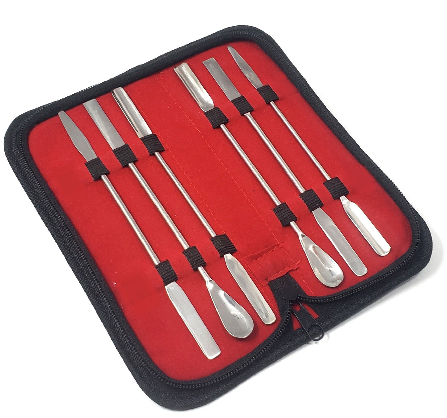 Stainless Steel Lab Spatula Set in a Carrying Case - 6 Pcs Edition