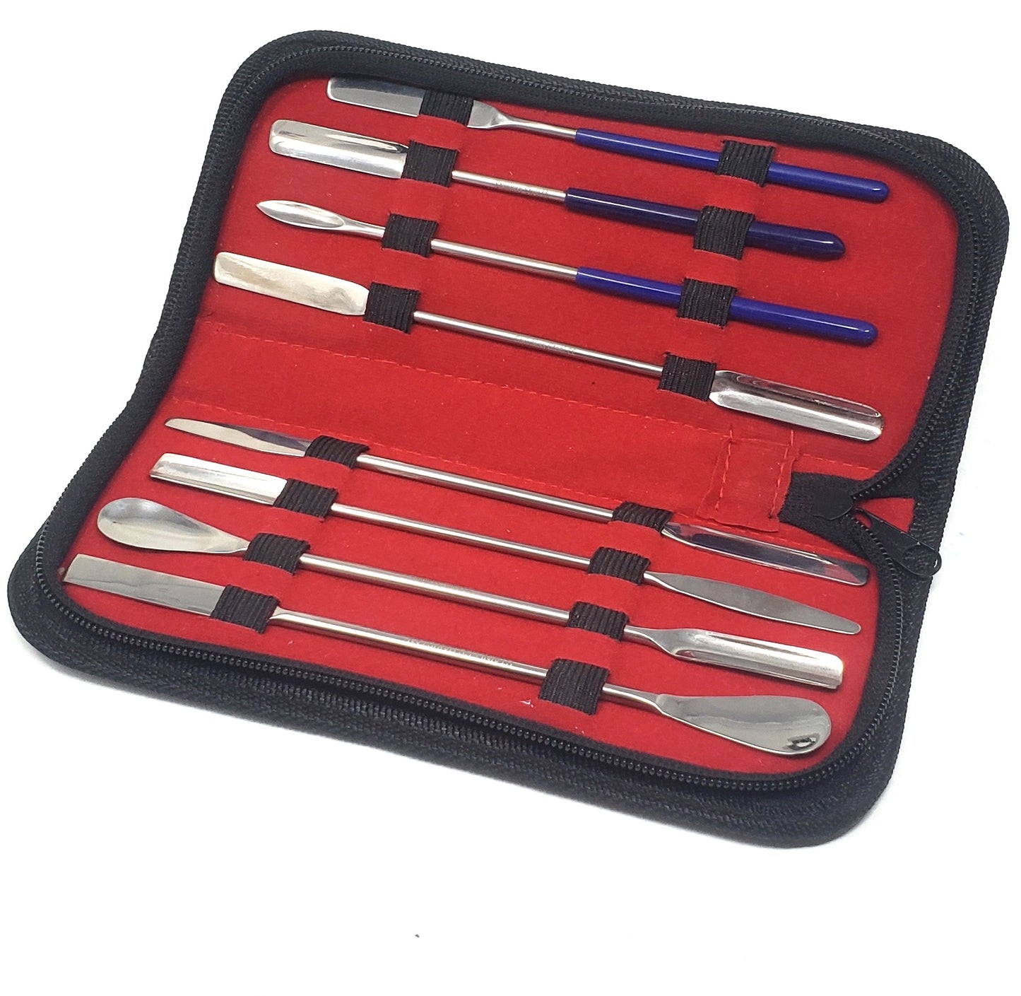 Stainless Steel Lab Spatula Set in a Carrying Case - 8 Pcs Edition