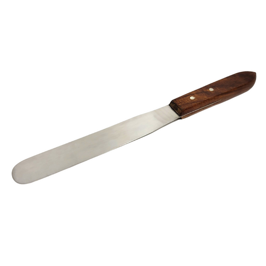 IMS-WHS6 Stainless Steel Lab Spatula with Wooden Handle, 6" Blade, 1" Blade Width, 10.4" Total Length