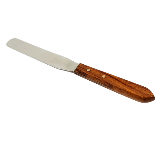 IMS-WHS5 Stainless Steel Lab Spatula with Wooden Handle, 5" Blade, 0.88" Blade Width, 9.08" Total Length