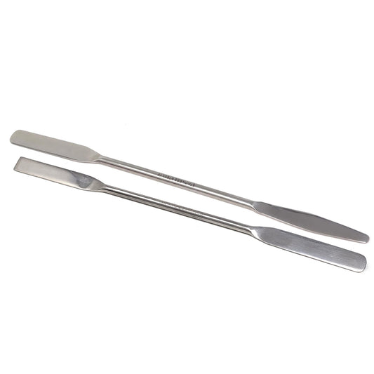 IMS-RDSQ-SQTP-7 Pack of 2 Double Ended Micro Lab Spatula Round/Square and Square/Tapered 7" Stainless Steel