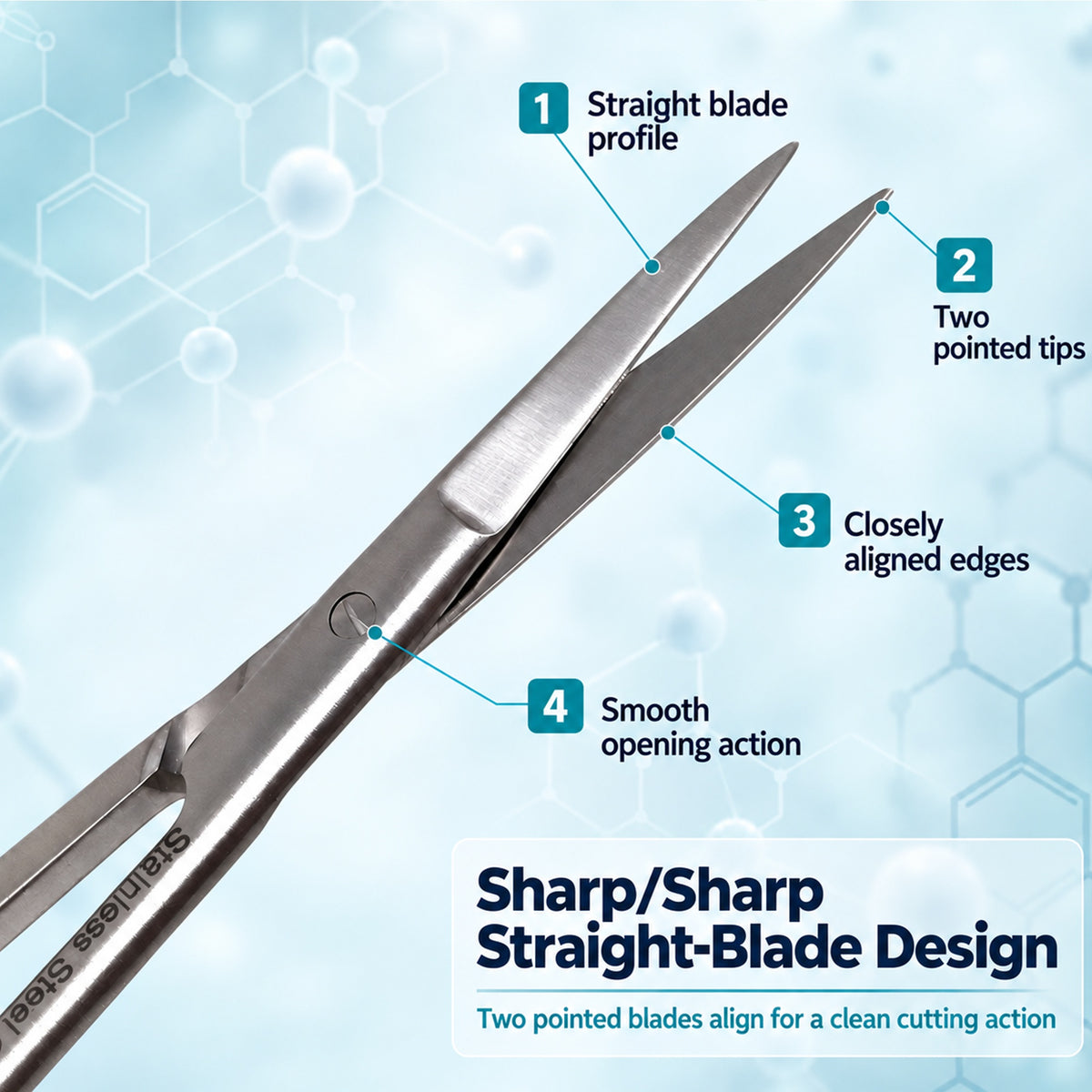 Micro IRIS Dissecting Scissors 7", Straight, Stainless Steel, Color Handle