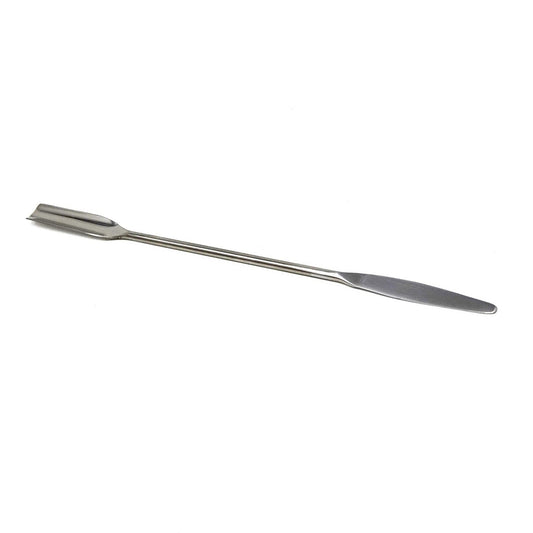 IMS-DE008 Stainless Steel Double Ended Micro Lab Spatula, Semi Circle Scoop Spoon & Tapered Arrow End, 7" L