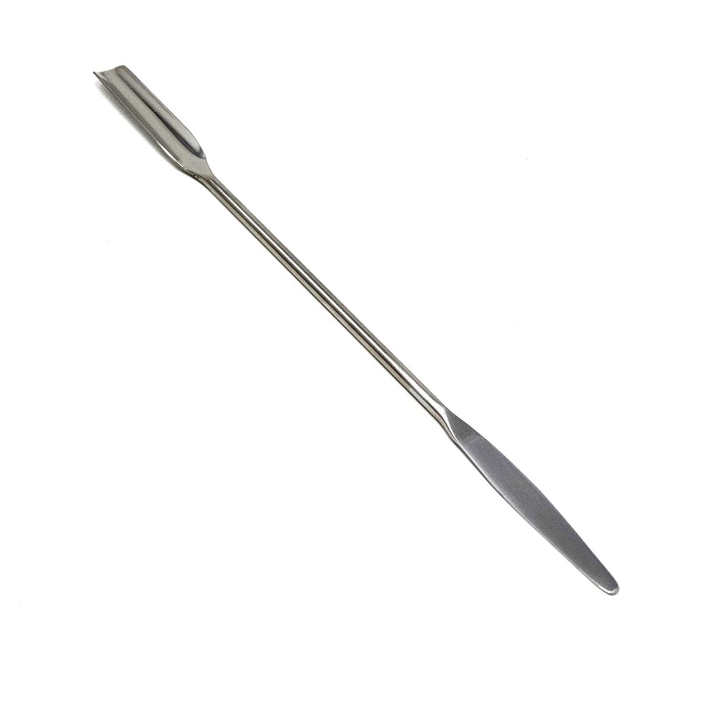 IMS-DE009 Stainless Steel Double Ended Micro Lab Spatula, Semi Circle Scoop Spoon & Tapered Arrow End, 9" Length