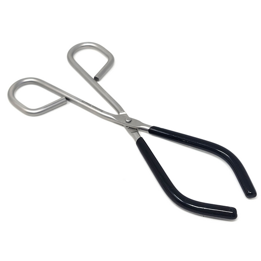 Stainless Steel Crucible Lab Beaker Tongs with Plastisol Coated Jaws, 9"