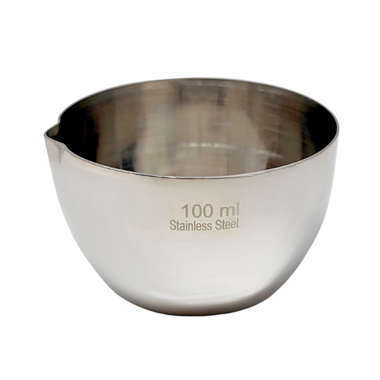 100ml Stainless Steel Lab Crucible with V-Shaped Spout Lip
