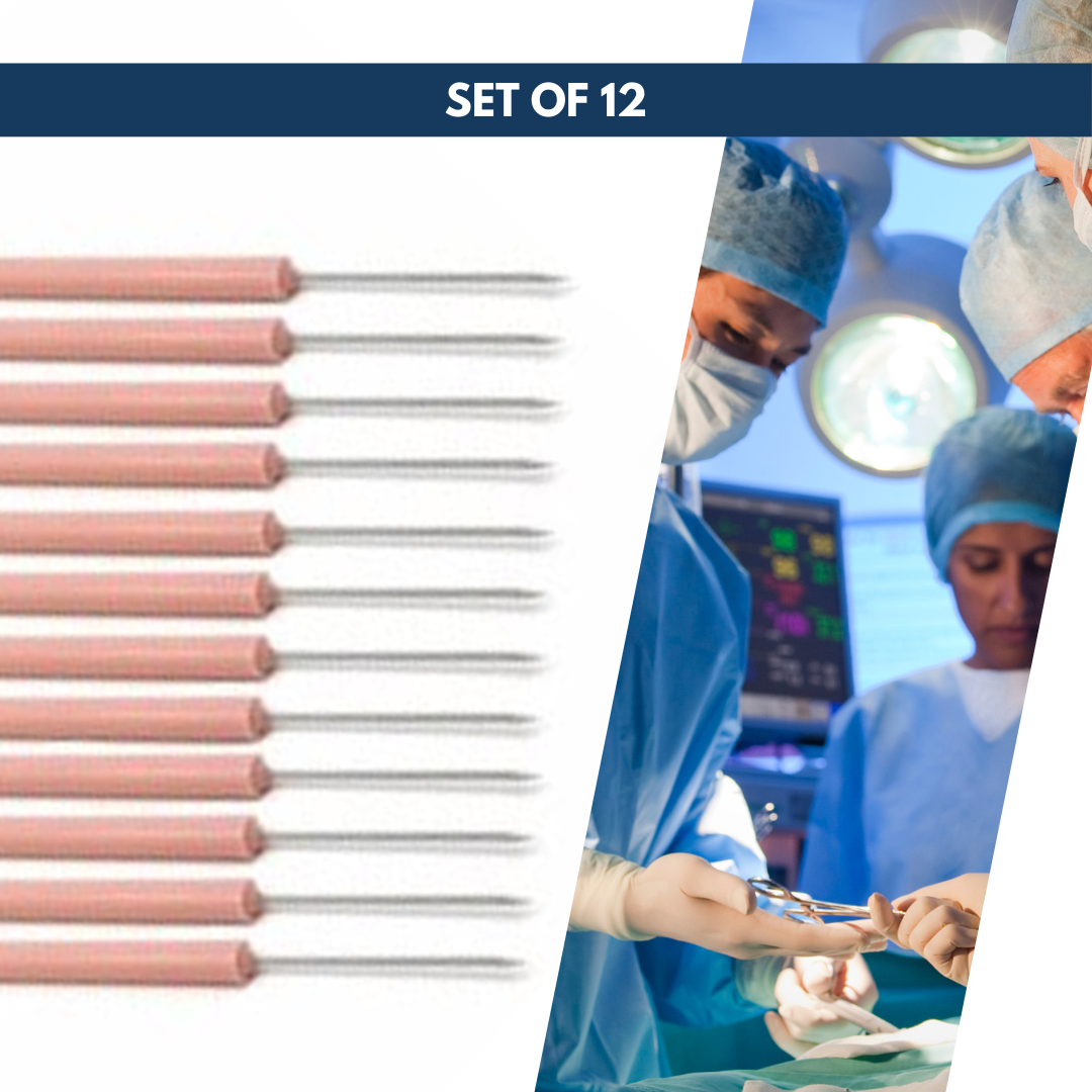 12/Pack Plastic Handle Dissecting Dissection Teasing Needle Straight