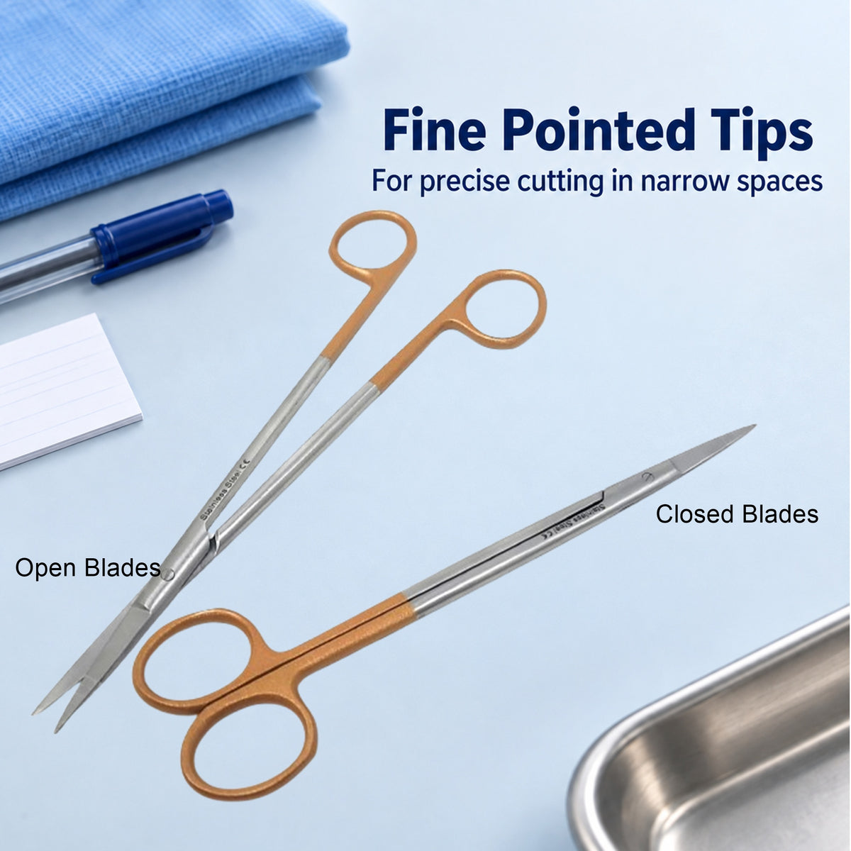 Micro IRIS Dissecting Scissors 7", Straight, Stainless Steel, Color Handle