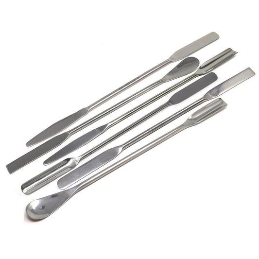 6 Pcs Stainless Steel Double Ended Lab Spatulas Set 9" Long