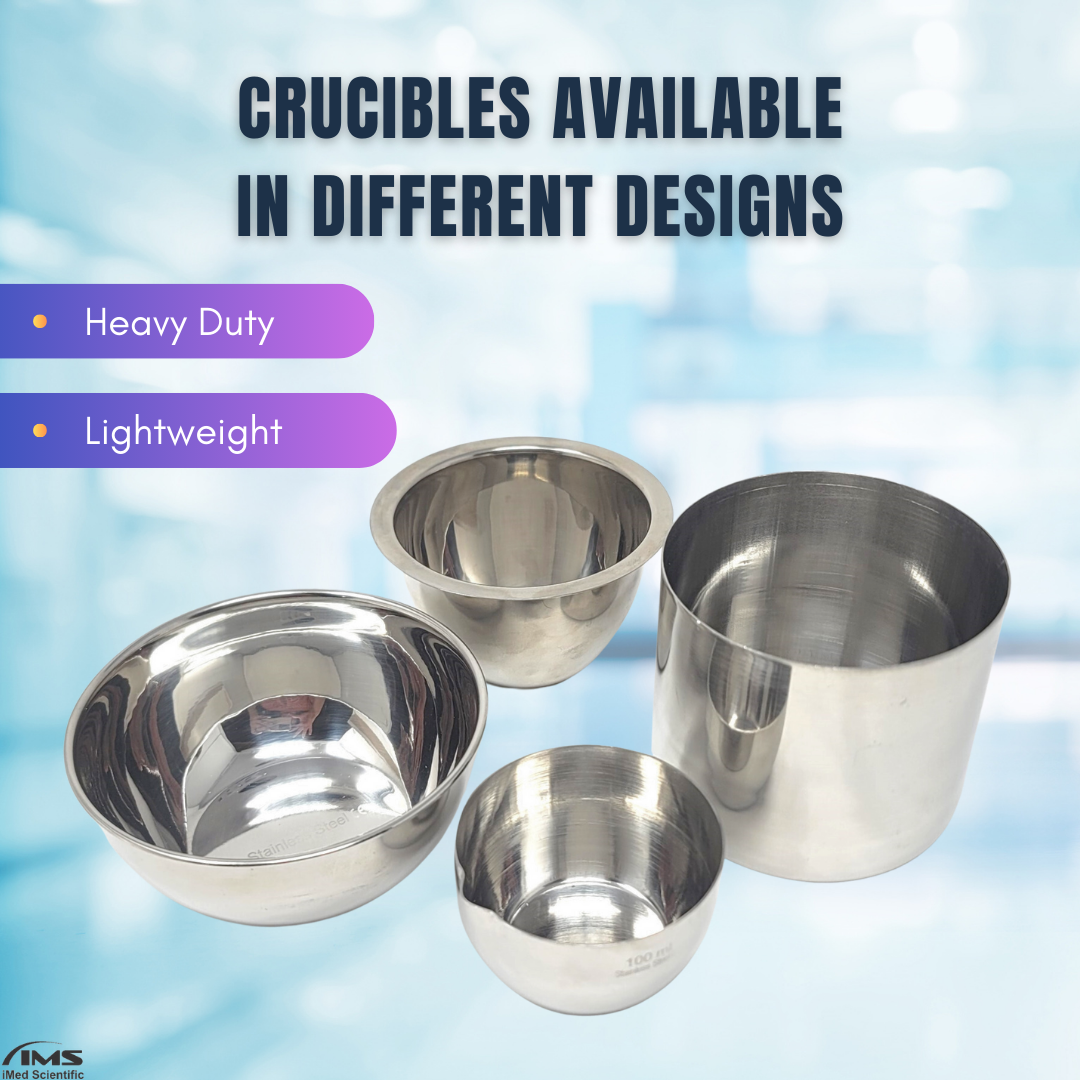 50ml Stainless Steel Lab Crucible with V-Shaped Spout Lip