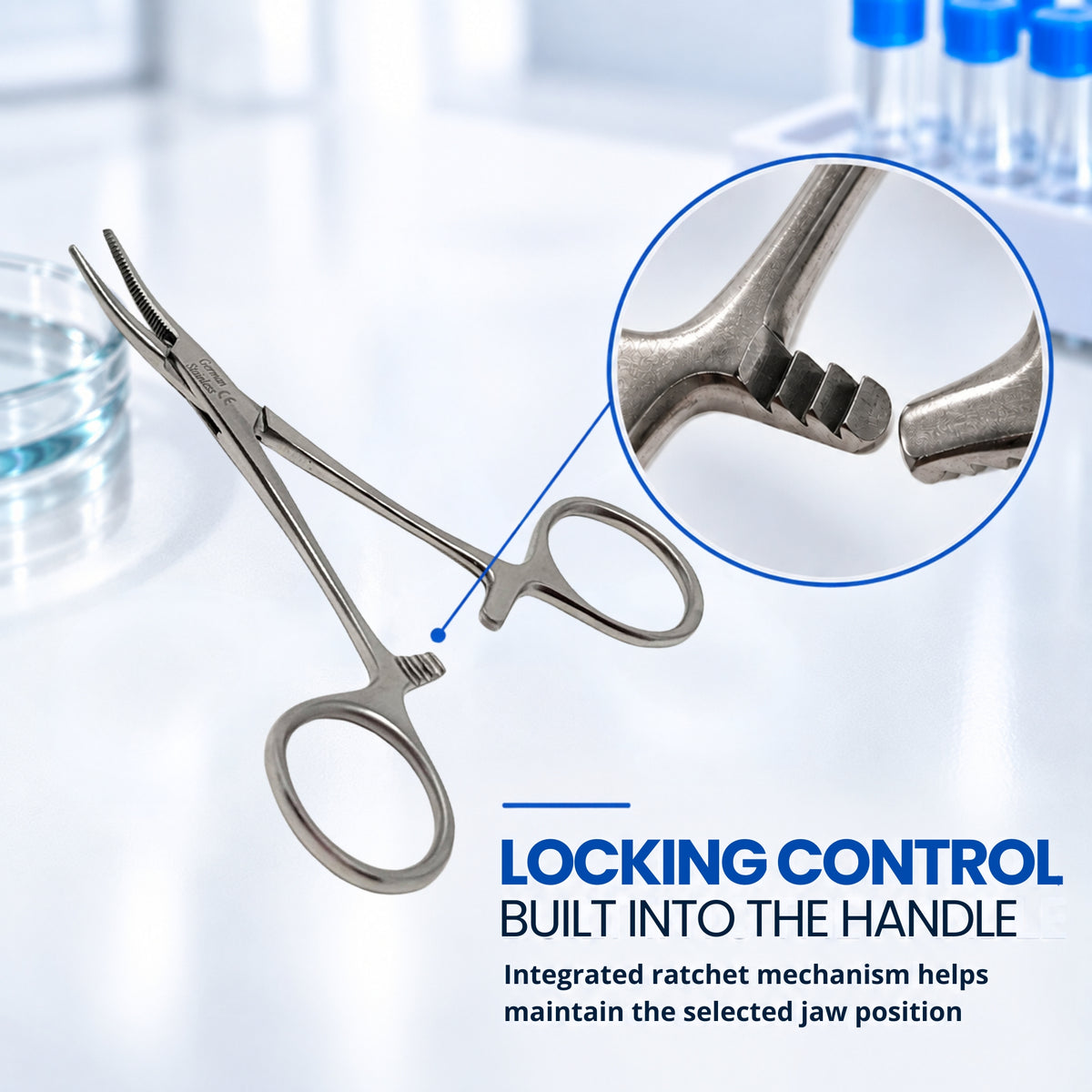 Mosquito Hemostat Forceps 4" Curved, Stainless Steel