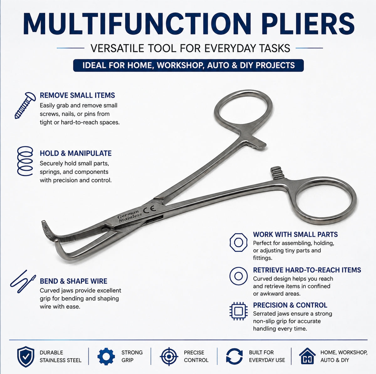 MIXTER Hemostat Forceps 5.5" Right-Angle, Stainless Steel