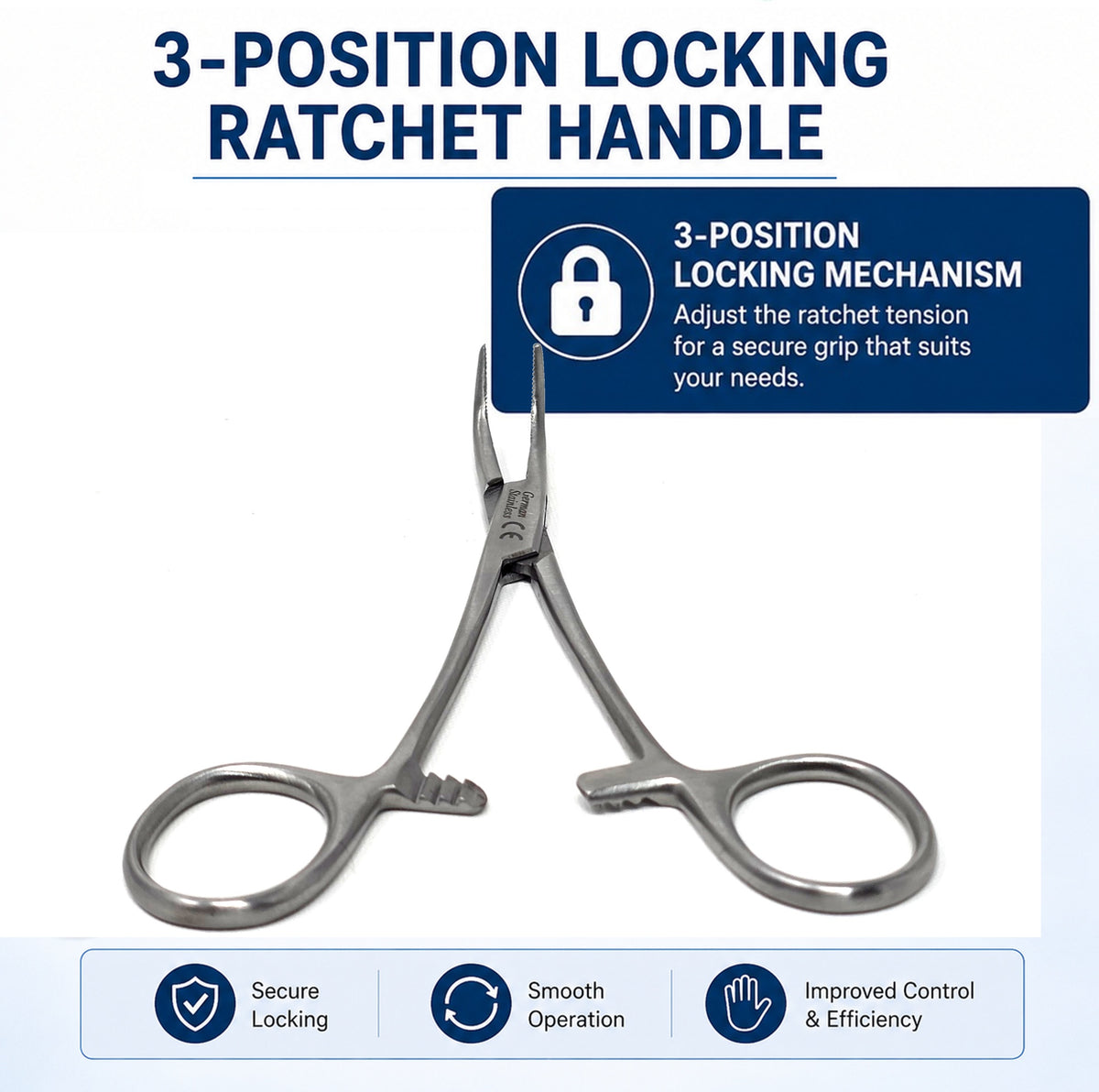 MIXTER Hemostat Forceps 5.5" Right-Angle, Stainless Steel