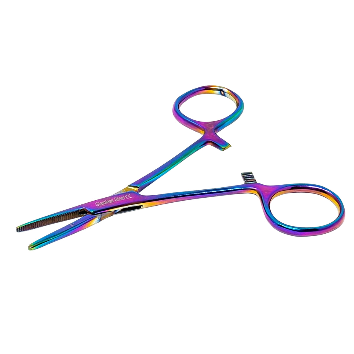 4" Hemostat Forceps, Straight Serrated, Stainless Steel, Multi