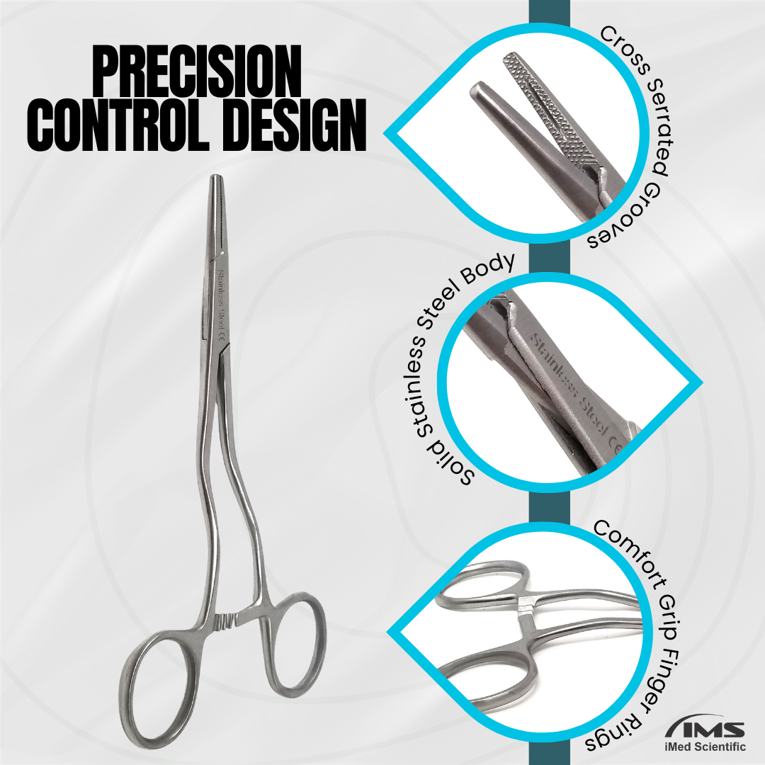 Kilner Offset Needle Holder Driver with Bayonet Handle and Serrated Jaws, 5.5" Long