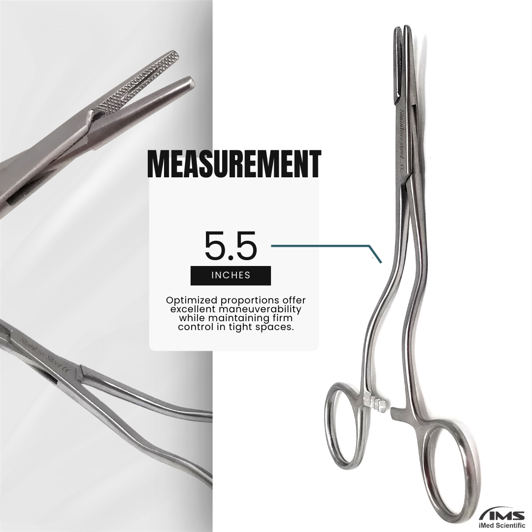 Kilner Offset Needle Holder Driver with Bayonet Handle and Serrated Jaws, 5.5" Long
