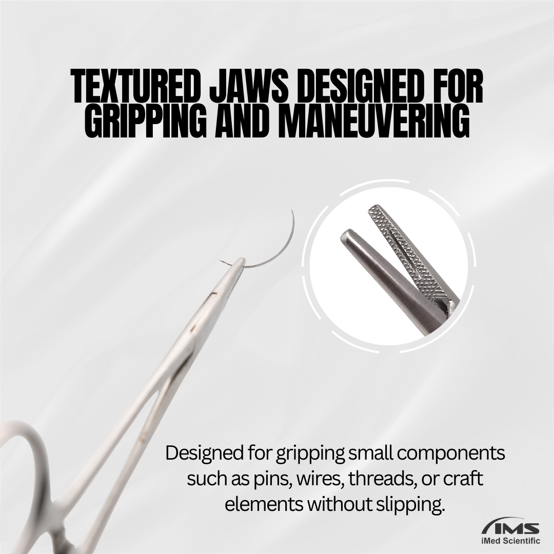 Kilner Offset Needle Holder Driver with Bayonet Handle and Serrated Jaws, 5.5" Long