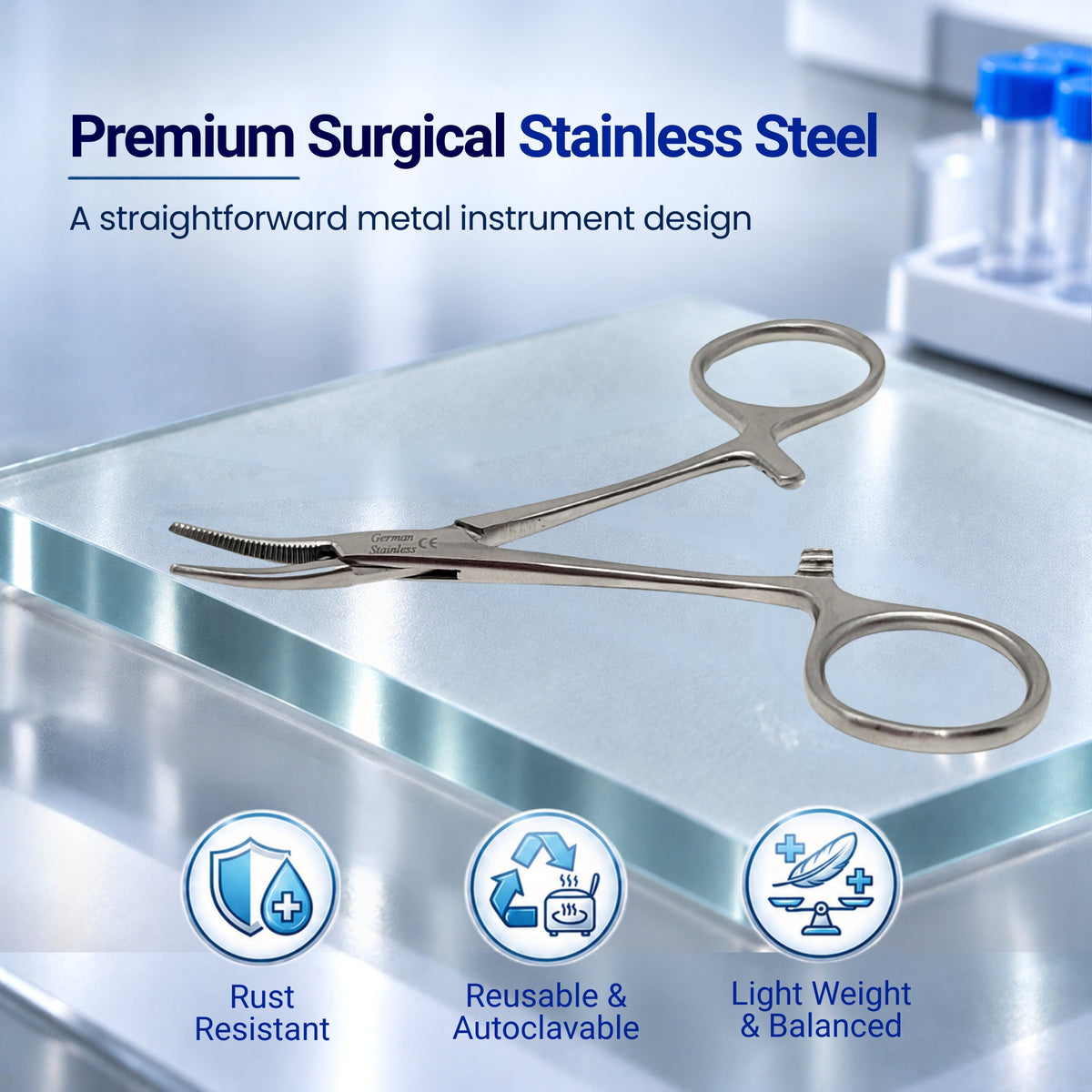 Mosquito Hemostat Forceps 4" Curved, Stainless Steel
