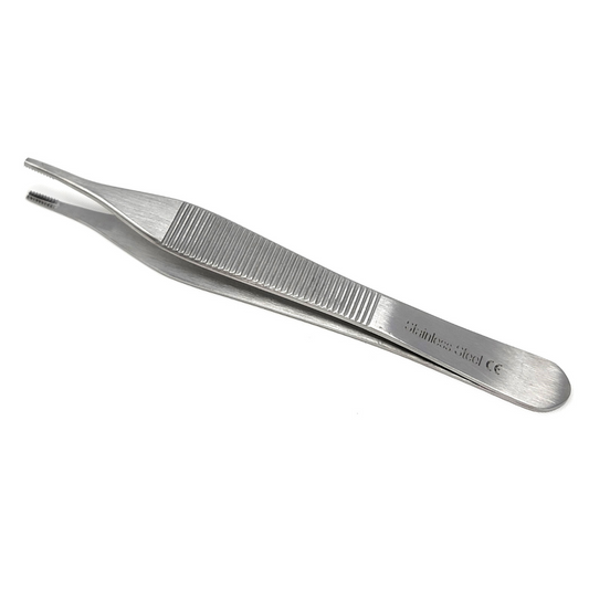 Adson Brown Forceps 9x9Teeth, 4.75" Straight Tweezers, Stainless Steel