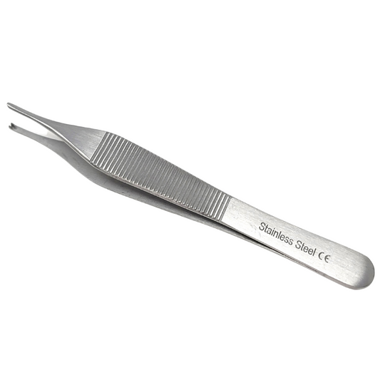 Adson Kocher Tissue Dressing Forceps with 1x2Teeth & Serrations 4.75" Tweezers, Stainless Steel